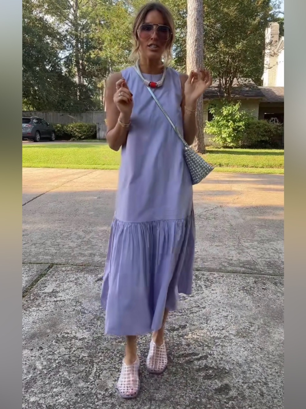 The Drop Ilana Lavender Sleeveless Dress